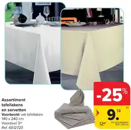 Carrefour Assortiment tafellakens en servetten aanbieding