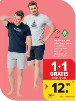 Carrefour Shortama met print voor heren aanbieding