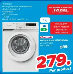 Carrefour Wasmachine WFB383QW aanbieding