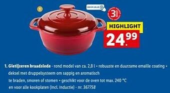 Lidl Gietijzeren braadslede aanbieding