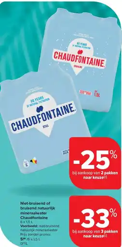 Carrefour Niet-bruisend of bruisend natuurlijk mineraalwater Chaudfontaine aanbieding