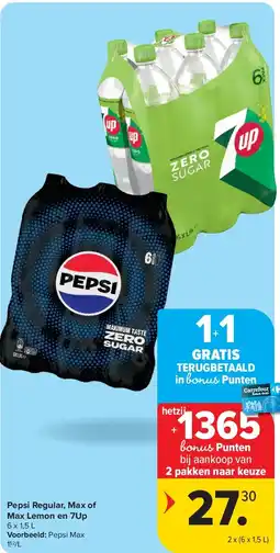 Carrefour Pepsi Regular, Max of Max Lemon en 7Up aanbieding
