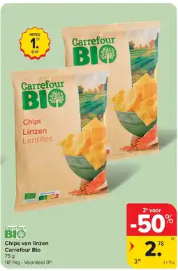 Carrefour Chips van linzen Carrefour Bio aanbieding