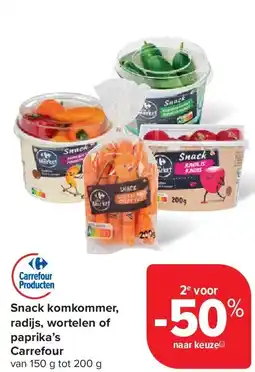 Carrefour Snack komkommer, radijs, wortelen of paprika’s Carrefour aanbieding