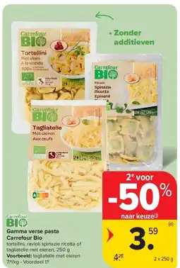 Carrefour Gamma verse pasta Carrefour Bio aanbieding