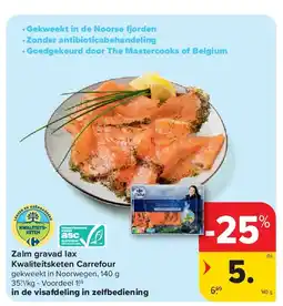 Carrefour Zalm gravad lax Kwaliteitsketen Carrefour aanbieding