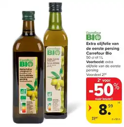 Carrefour Extra olijfolie van de eerste persing Carrefour Bio aanbieding