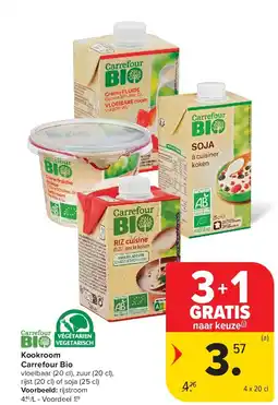 Carrefour Kookroom Carrefour Bio aanbieding