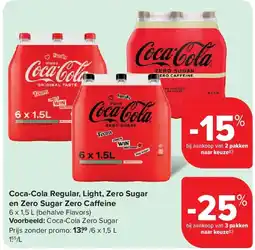 Carrefour Coca-Cola Regular, Light, Zero Sugar en Zero Sugar Zero Ca eine aanbieding