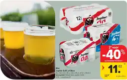 Carrefour Bier Jupiler 0,0% of Blue aanbieding