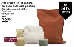 Leen Bakker Alle zitzakken, loungers en geselecteerde poefjes aanbieding