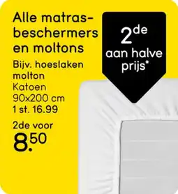 Leen Bakker Alle matras beschermers en moltons aanbieding