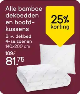 Leen Bakker Alle Bamboe Dekbedden en Hoofdkussens aanbieding
