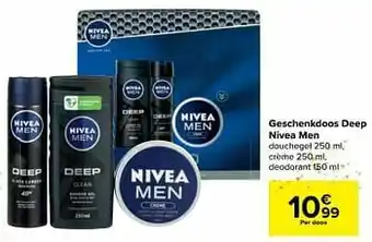 Carrefour Geschenkdoos deep nivea men aanbieding