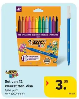 Carrefour Set van 12 kleurstiften Visa aanbieding