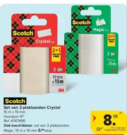 Carrefour Set van 3 plakbanden Crystal aanbieding