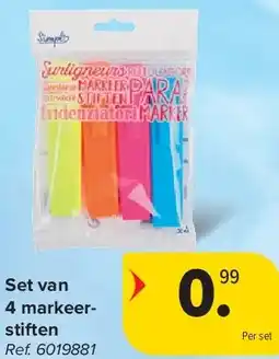 Carrefour Set van 4 markeerstiften aanbieding