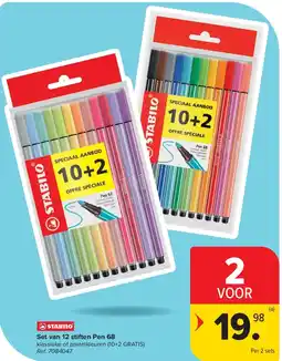 Carrefour Set van 12 stiften Pen 68 aanbieding