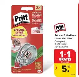 Carrefour Set van 2 fl exibele correctierollers Compact aanbieding