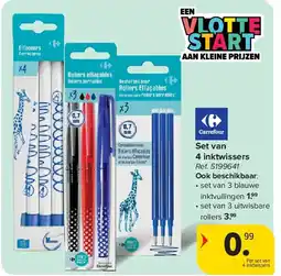 Carrefour Set van 4 inktwissers aanbieding