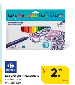 Carrefour Set van 24 kleurstiften aanbieding