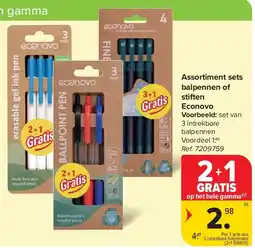 Carrefour Assortiment sets balpennen of stiften Econovo aanbieding