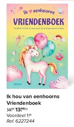 Carrefour Ik hou van eenhoorns Vriendenboek aanbieding