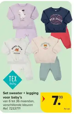 Carrefour Set sweater + legging voor baby’s aanbieding