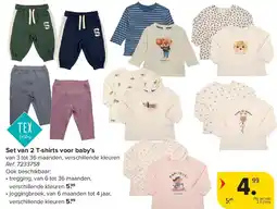Carrefour Set van 2 T-shirts voor baby’s aanbieding