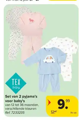 Carrefour Set van 2 pyjama’s voor baby’s aanbieding