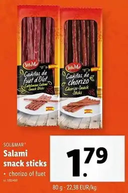 Lidl Sol&mar Salami snack sticks aanbieding