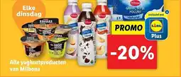 Lidl Alle yoghurtproducten van Milbona aanbieding
