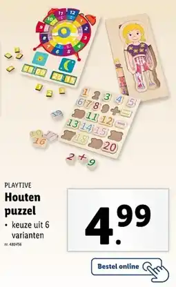 Lidl Playtive Houten puzzel aanbieding