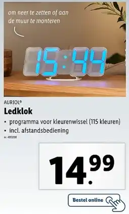 Lidl Auriol Ledklok aanbieding