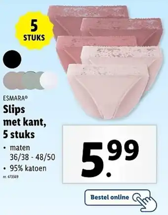 Lidl Esmara Slips met kant aanbieding
