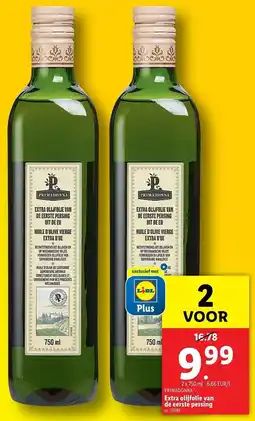 Lidl Extra olijfolie van de eerste persing aanbieding