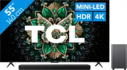 Coolblue TCL 55 QD Mini-LED C61K 4K (2025) + TCL S55H 2.1 Barre de Son aanbieding
