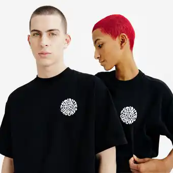 Decathlon Uniseks T-shirt met print Elementals zwart aanbieding