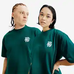 Decathlon Uniseks T-shirt met print Elementals groen aanbieding