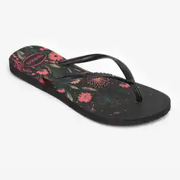 Decathlon Teenslippers voor dames Slim organic zwart/roze aanbieding
