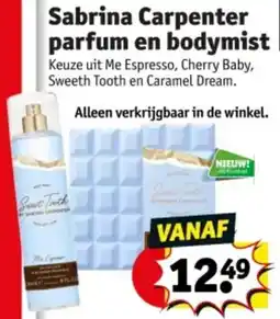 Kruidvat Sabrina Carpenter parfum en bodymist aanbieding