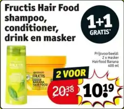 Kruidvat Fructis Hair Food shampoo, conditioner, drink en masker aanbieding