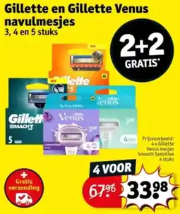Kruidvat Gillette en Gillette Venus navulmesjes aanbieding