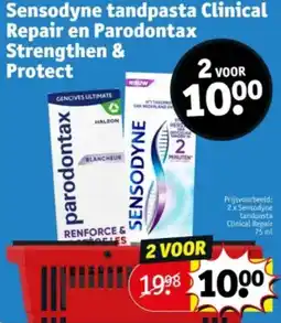 Kruidvat Sensodyne tandpasta Clinical Repair en Parodontax Strengthen & Protect aanbieding
