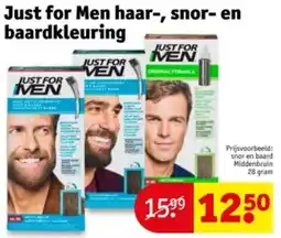 Kruidvat Just for Men haar, snor en baardkleuring aanbieding