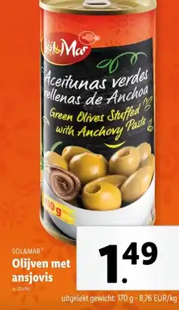 Lidl Olijven met ansjovis aanbieding