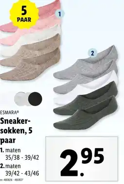 Lidl ESMARA Sneaker- sokken, 5 paar aanbieding