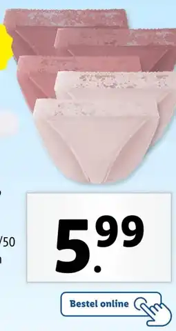 Lidl Slips met kant, 5 stuks aanbieding