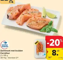 Carrefour Market Zalmmoot met kruiden Carrefour aanbieding