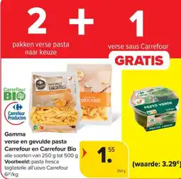 Carrefour Market Gamma verse en gevulde pasta Carrefour en Carrefour Bio aanbieding